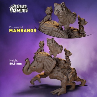 pre-supported mambangs masked magical creatures naga minis Tabletop Characters & Creatures Fantasy Universe animal beast creature eggs mini nest rpg miniature hybrid dungeonsanddragons tabletop elemental pack chimera dnd travelling anthropomorphic animalfolk 3d print model - Mito3D