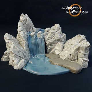mona'firth watcher hideout - supportless terrain printing goes ever building environment fantasy fdm filament modular nature river rpg secret treasure wargaming warhammer water lotr tabletop diorama place 28mm dnd frostgrave skirmish scatter waterfall 5e 3d print model - Mito3D
