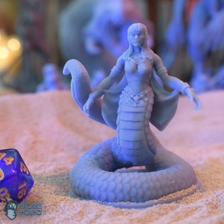 snake lamia nessine - pre-supported arcane hound Tabletop Characters & Creatures Fantasy Universe fantasy horror mini monster miniature evil chimera dnd ttrpg bbeg presupported 3d print model - Mito3D
