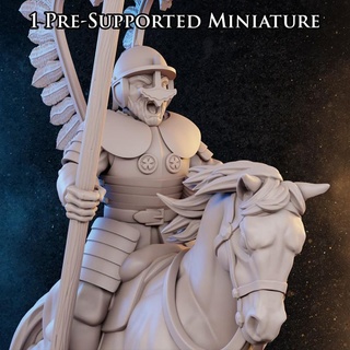 winged hussar demo miniature productions diratia Tabletop Characters & Creatures Fantasy Universe polish spear horse poland flying cavalry elite lance 3d print model - Mito3D