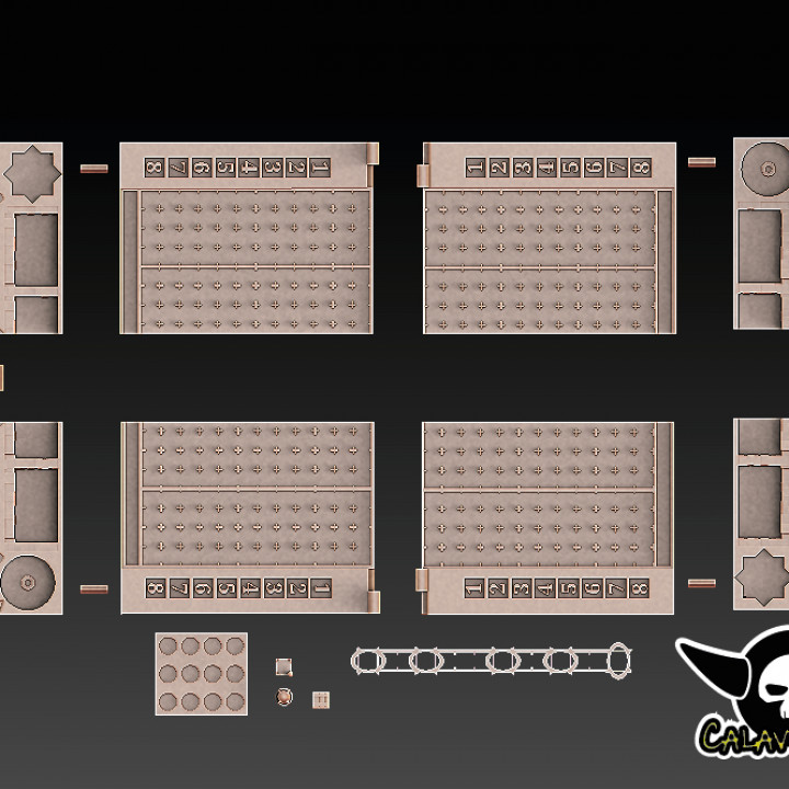 mini sang bol stade 15mm miniatures calaverd3d table accessoires 3D imprimable terrain fantaisie miniature Bloodbowl estadio Football 3D print model - Mito3D