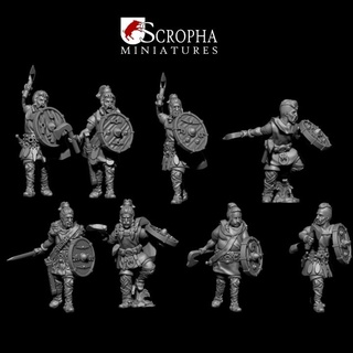 francos guerreros franco francisca escrofa miniaturas mesa caracteres criaturas fantasía universo Tienda histórico vikingo juego guerra 28mm saga germánico dark ages 3d print model - Mito3D