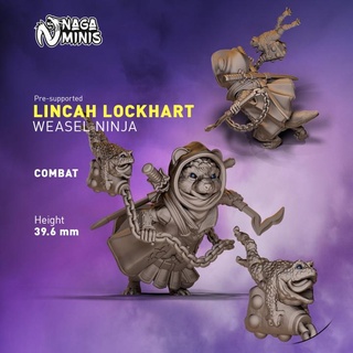 pre-supported weasel folk ninja naga minis Tabletop Characters & Creatures Fantasy Universe animal mini rpg companion miniature dungeonsanddragons tabletop frog dnd anthropomorphic anthro familiar presupported animalfolk weaselfolk 3d print model - Mito3D