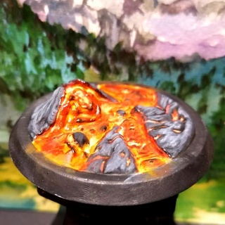 volcano base matt facultatif Tabletop accessories 3D Printable Terrain Fantasy warhammer miniature dnd lava 3d print model - Mito3D