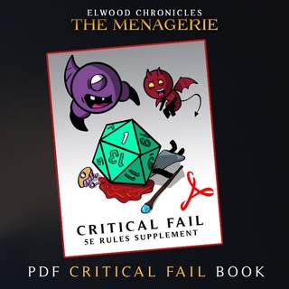pdf - critical fail 5e rules supplement arcane hound Tabletop accessories Characters & Creatures Fantasy Universe PDF book natural one 1 failure homebrew crit nat ogl 3d print model - Mito3D