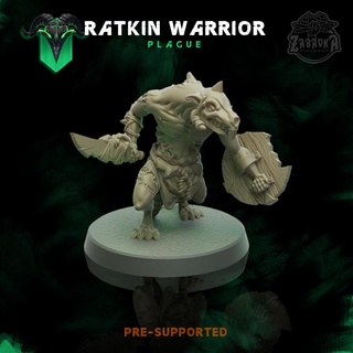 ratkin warrior zabavka workshop Tabletop Characters & Creatures Fantasy Universe fantasy warhammer dnd plague skaven 3d print model - Mito3D
