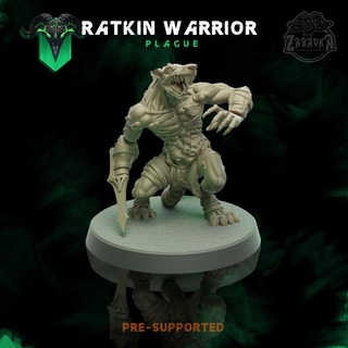 peau rat guerrier 2 amusement atelier table personnages créatures fantaisie univers bataille marteau guerre dnd skaven 3d print model - Mito3D