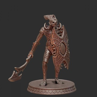 guardian cursed gate - axe shield thesurrealfactory Tabletop Characters & Creatures Fantasy Universe demon armor knight 3d print model - Mito3D