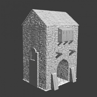 medieval tower gate - medium modular castle system northern crusades miniatures Tabletop Characters & Creatures Historical Universe 3D Printable Terrain printable model protection wall miniature town 28mm fortress towergate ringwall 3d print model - Mito3D
