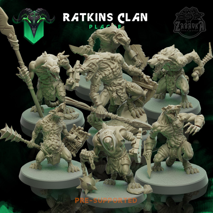 ratins clan amusement atelier table personnages créatures fantaisie univers boutique armée bataille marteau guerre dnd peste skaven 3D print model - Mito3D