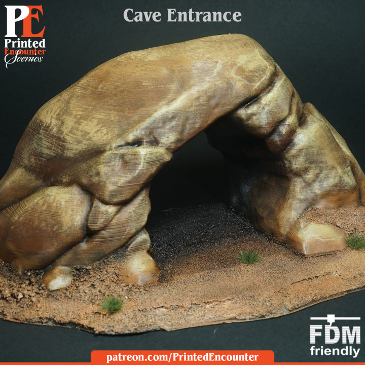 Höhle Eingang pe Landschaften gedruckt Begegnung Tischplatte 3D druckbar Terrain Fantasie fdm Miniaturen 3D print model - Mito3D