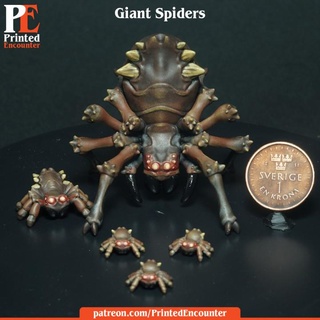 gigante ragni stampato incontrare tavolo personaggi creature fantasia universo deserto mini rpg miniatura grotta minuscolo dnd medio ttrpg 3d print model - Mito3D