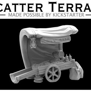 caravan mia kay tavolo 3D stampabile terreno fantasia draghi dungeon gioco giochi mini rpg miniatura carro dnd mercante spargere 3d print model - Mito3D