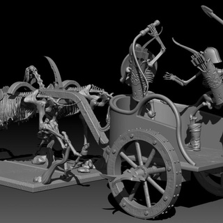 skeletons chariot postmortemnihiliest Tabletop Characters & Creatures Sci-Fi Universe Vehicles Machines miniatures undead warhammer 3d print model - Mito3D