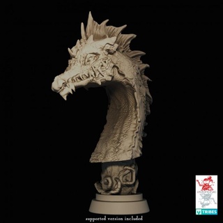 green dragon bust trophy 2moronic miniatures Tabletop Characters & Creatures Sci-Fi Universe Fan Art Busts board dragons dungeons fantasy game rpg tabletop d&d dnd pathfinder 5e pre-supported 2e 3d print model - Mito3D