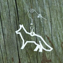 earrings fox silhouette 1 jewellery 3d printing printed 3d print model - Mito3D