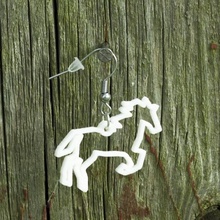 earrings horse silhouette 1 jewellery 3d printing printed 3d print model - Mito3D