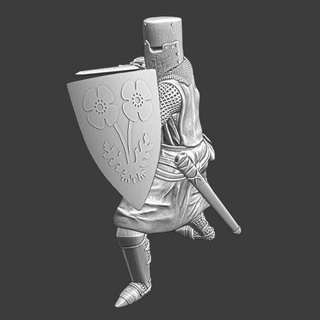 medieval knight stabbing northern crusades miniatures Tabletop Characters & Creatures Historical Universe helmet model soldier sword wargaming warrior miniature german english toysoldier 28mm scenery lake crusader peipus 3d print model - Mito3D