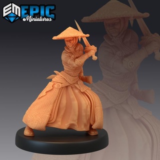 warrior monk female fighting samurai sword fighter japanese dynasty epic-miniatures  Store fantasy female fighter japanese medieval monk monster rpg sword warhammer warrior sla dynasty enemy tabletop dungeon samurai dnd fighting pathfinder npc pre-supported supported pre  3d print model - Mito3D