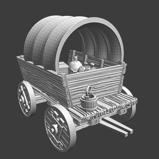 medieval small wagon - half cover northern crusades miniatures Tabletop Characters & Creatures Historical Universe Vehicles Machines 3D Printable Terrain printable ancient model terrain wargaming miniature cart templar 28mm scenery knights supply crusader teutonic 3d print model - Mito3D