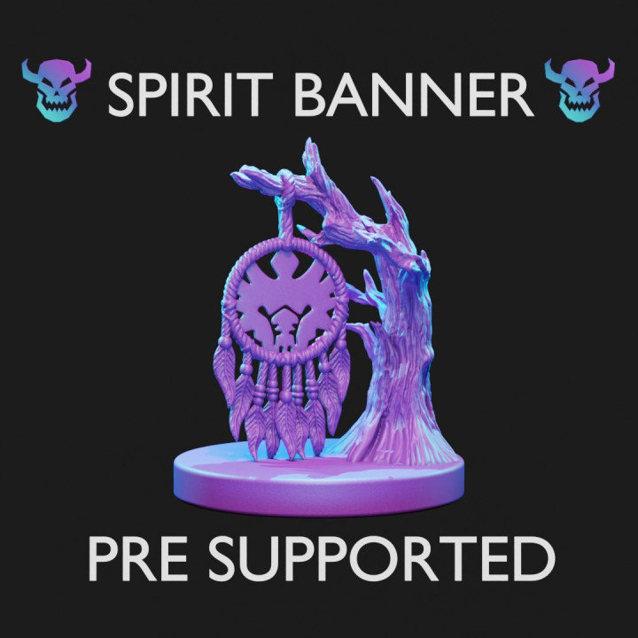 spirito banner pre supportato Tom's contorto taverna tavolo personaggi creature fantasia universo bestia Leone compagno miniatura strega medico convocare mascelle idolo brina gloomhaven 5e alleato frosthaven tristezza 3D print model - Mito3D