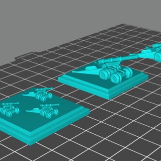 artillery single triple sean lathrop Tabletop Characters & Creatures Sci-Fi Universe Vehicles Machines gun ww2 battery howitzer 3d print model - Mito3D