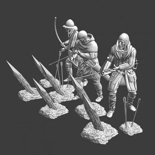 medieval archers bundle set 1 northern crusades miniatures Tabletop Characters & Creatures Historical Universe printable arrows model protection soldier wargaming miniature tabletop diorama infantry missile 28mm scenery crusader stakes arrowstorm 3d print model - Mito3D
