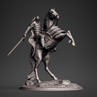 knight warlock mount clinch Arte mesa caracteres criaturas fantasía universo Tienda Caballero caballo brujo dnd 3d print model - Mito3D