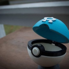 team aqua pokeball Magnetverschluss fan Kunst pokemon 3d print model - Mito3D