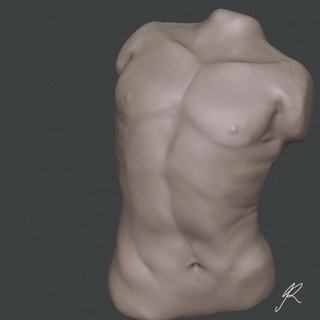 man's torso ramon Home & Garden Homeware Ornaments anatomy man sculpture trophy base ecorche 3d print model - Mito3D