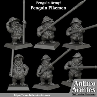 penguin pikemen jamie korte Tabletop Characters & Creatures Fantasy Universe Store army miniatures tabletop minis skirmish warband 3d print model - Mito3D