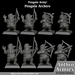 Pinguin Bogenschützen Jamie Tischplatte Zeichen Kreaturen Fantasie Universum Geschäft Armee Mini Miniaturen Scharmützel Kriegsband 3d print model - Mito3D