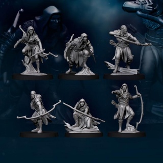 6x forest scout elf davale games Tabletop Characters & Creatures Fantasy Universe fantasy wargames miniature 3dprinting 28mm dnd frostgrave tabletopgames humans davalegames 3d print model - Mito3D
