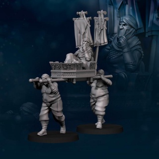 mercenario Rey palanquín juegos mesa caracteres criaturas fantasía universo guerra miniatura 3dprinting 28mm dnd frostgrave humanos davalegames 3d print model - Mito3D