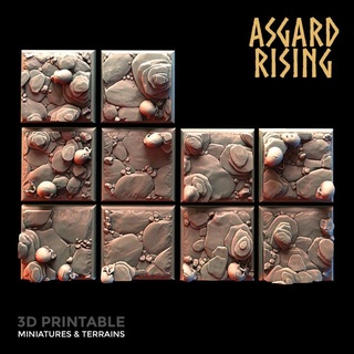 enterrement sol 10x 25mm carré base pre supported Asgard hausse miniatures bases 25 25x25 3d print model - Mito3D