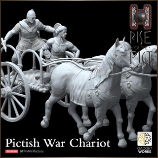 war chariot - rise pict gadgetworks Tabletop Characters & Creatures Fantasy Universe Vehicles Machines ancient miniatures roman spear warrior horse scottish celtic 32mm chieftain tabletopcharacters&creatures&gt fantasyuniverse briton 3d print model - Mito3D
