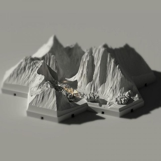 free tile segone 1 mountain village cadage Tabletop 3D Printable Terrain Fantasy kickstarter terrain land map worldmap 3d print model - Mito3D