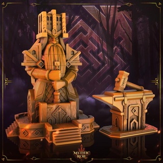 dwarven buildings decorative mythic roll unchained games anvil dwarf 3d print model - Mito3D
