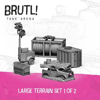 brutl tank arena large terrain set 1 2 electi studio  Tabletop 3D Printable Terrain Sci-Fi terrain sci-fi terrain blaster tanks post-apocalyptic brutl  3d print model - Mito3D