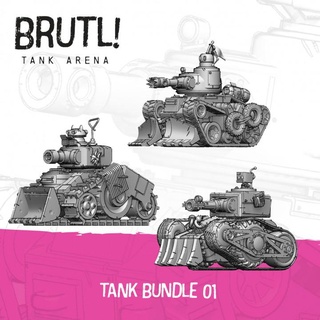 brutl tank arena modular bundle 01 electi studio Tabletop Characters & Creatures Sci-Fi Universe Vehicles Machines sci-fi blaster tanks post-apocalyptic junkyard 3d print model - Mito3D