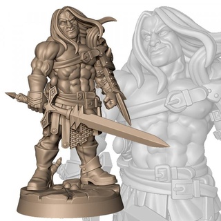 bandit Seigneur démon gant Willy table personnages créatures fantaisie univers combattant épée guerrier muscle 3d print model - Mito3D