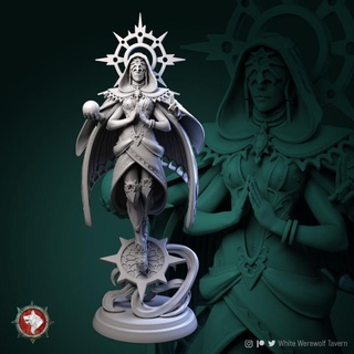 oracle 32mm 75mm pre-supported white werewolf tavern Tabletop Characters & Creatures Fantasy Universe female celestial 3d print model - Mito3D