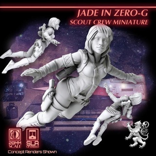jade zero-g - scout crew miniature 2nd dynasty Tabletop Characters & Creatures Sci-Fi Universe miniatures sci-fi star scifi tabletop type 28mm traveller 32mm traveler courier officialtraveller 3d print model - Mito3D