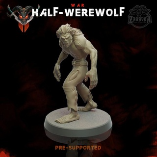half werewolf divertimento officina tavolo personaggi creature fantasia universo esercito battaglia tavola gioco guerra warhammer mannaro d dnd 5e 3d print model - Mito3D