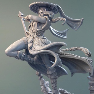 mu ron yin wind master presupported nerikson Fan Art Action Figures Tabletop Characters & Creatures Fantasy Universe collection fantasy female monk monkey sculpture staff tabletop mountain jade asian martial figher 3d print model - Mito3D