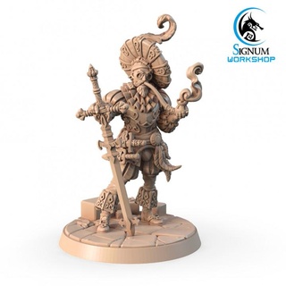baron korff noble warrior signum workshop Tabletop Characters & Creatures Fantasy Universe hat dungeons fantasy human knight miniatures sword pipe tabletop nobleman ttrpg presupported 3d print model - Mito3D