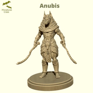 anubis double swords miniaturescraze Tabletop Characters & Creatures Fantasy Universe desert dragons dungeons egypt dnd 3d print model - Mito3D