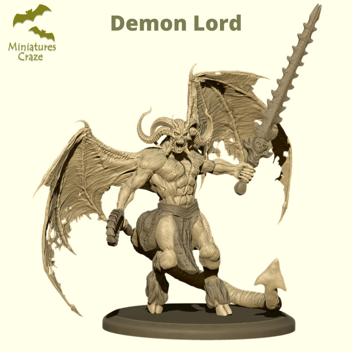 demon lord miniaturescraze Tabletop Characters & Creatures Fantasy Universe boss dragons dungeons large d&d dnd 3D print model - Mito3D