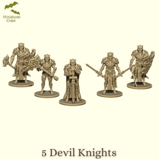 devil knights miniaturescraze Tabletop Characters & Creatures Fantasy Universe demon dragon miniatures tabletop dungeon fear d&d dnd 3d print model - Mito3D