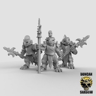 armored owls pollarms pre supported duncan shadow Tabletop Characters & Creatures Fantasy Universe animal dungeons fantasy owl dnd folk anthropomorphic kingsofwar ttrpg anthro presupported 3d print model - Mito3D